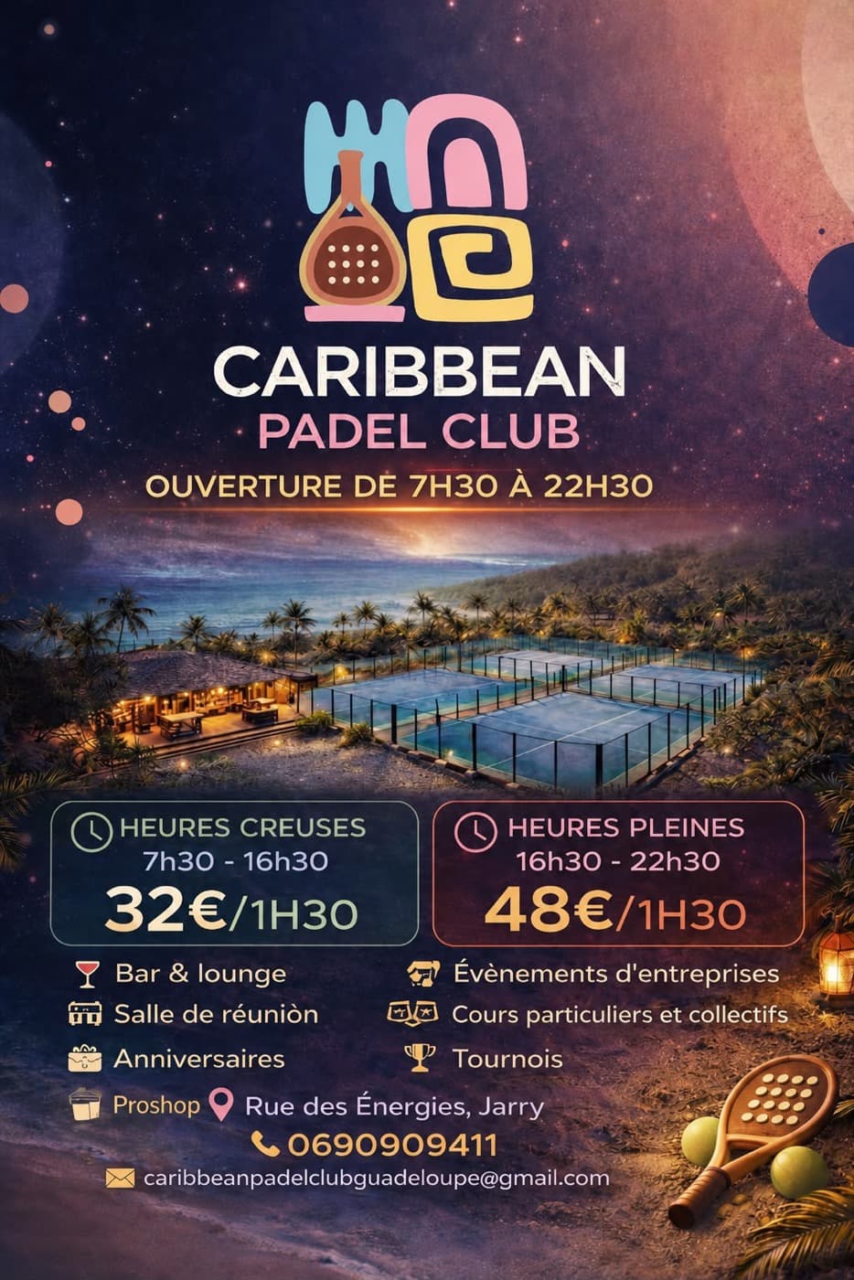 Caribbean Padel Club — tarifs et informations de réservation